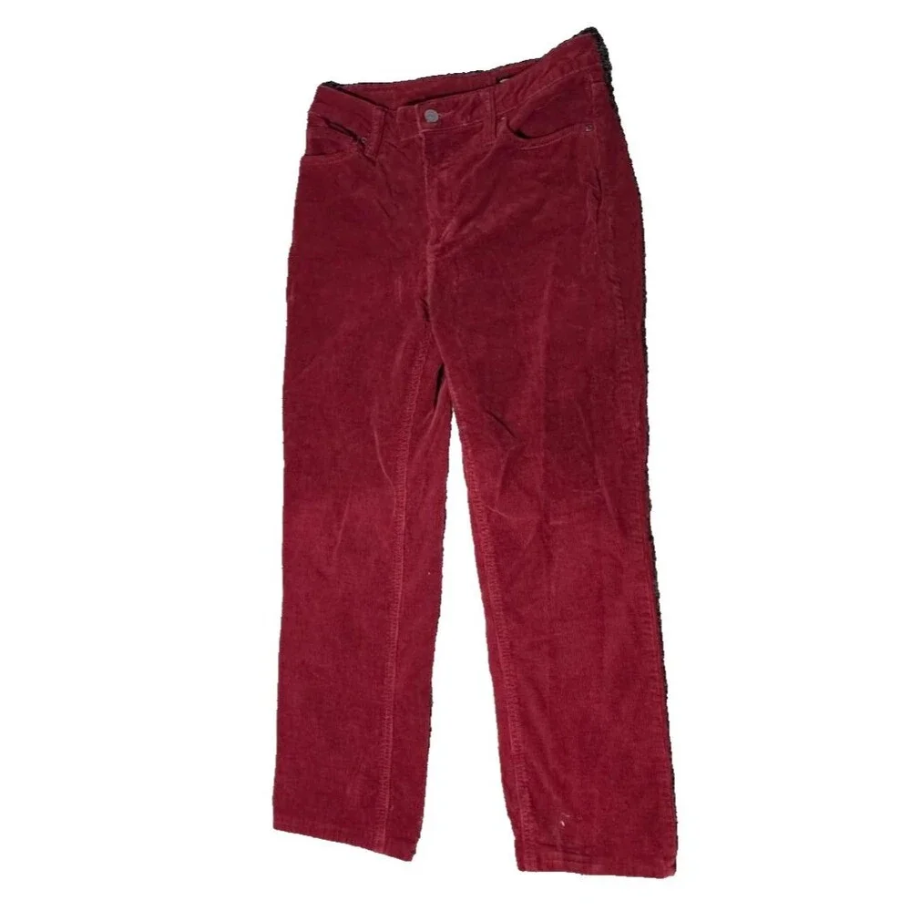 Jones New York Burgundy Red Corduroy Jeans Pants Size 6 Short Inseam 27